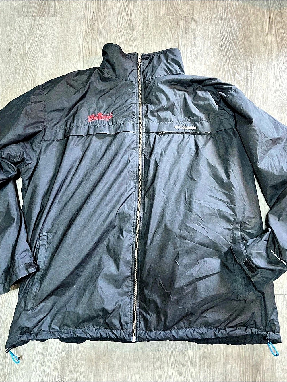 Columbia Budweiser Windbreaker Jacket Men's Black Fleece Lined XXL